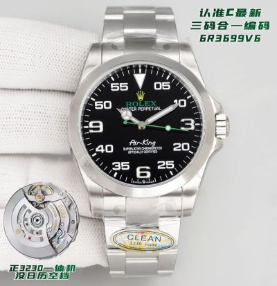 Rolex Air-King 6R3699V6 40mm 3230 Movement Black Dial Watch